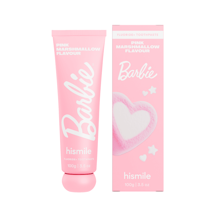 hismile-zahnpasta-barbie-pink-marshmallow-fluoride-formel image 1