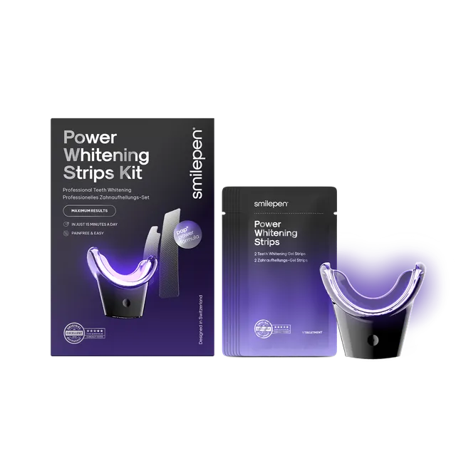 Smilepen Power Whitening Strips Kit mit UV450 WaveLight Accelerator – Bleaching Set