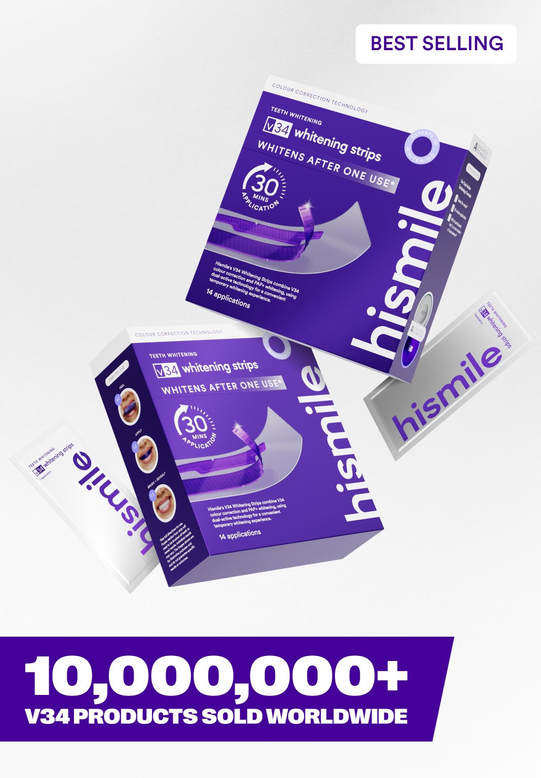 hismile-v34-whitening-strips-doppelpack-28-anwendungen image 2
