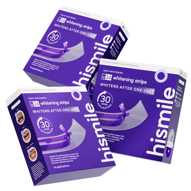 hismile-v34-whitening-strips-triple-value-set-14-anwendungen image 1