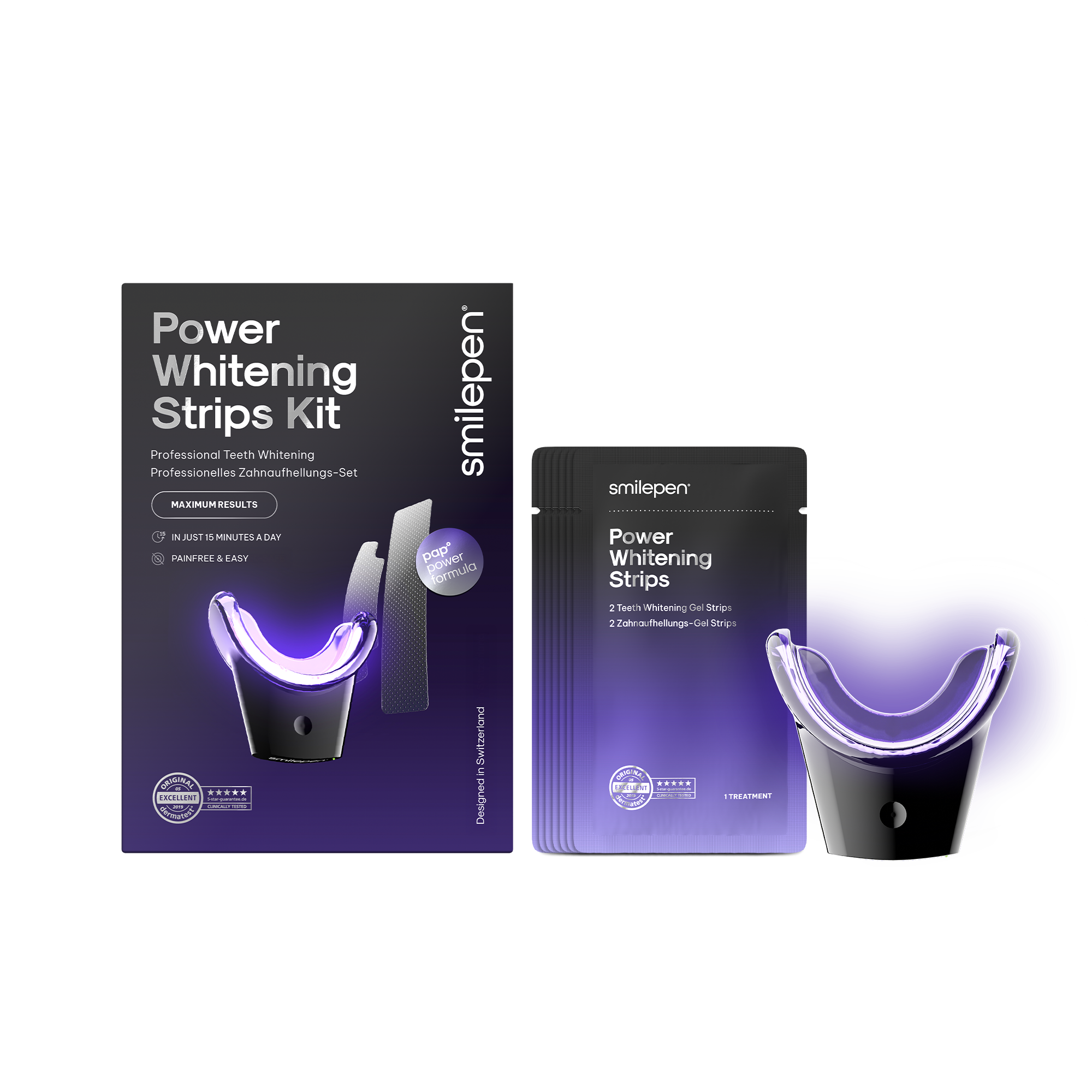 smilepen-power-whitening-strips-kit-mit-uv450-wavelight-accelerator-bleaching-se image 1